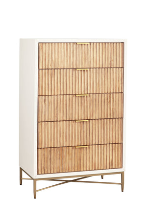 Larsen Chest - Elegant White Mahogany Design with Gold Accents, Felt Lined Drawer & Smooth Glides
