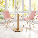 Zuo Modern Parker 100% Polyester, Plywood, Steel Modern Commercial Grade Dining Chair Set - Set of 4 Pink, Gold 100% Polyester, Plywood, Steel