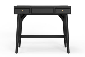 Alpine Furniture Flynn Bedroom Vanity, Black 966BLK-19 Black Mahogany Solids & Veneer 36 x 22 x 30