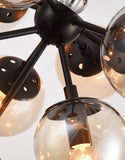 Bethel Black Chandelier in Steel & Glass