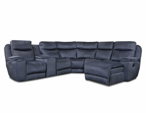 Southern Motion Showstopper 736-05P,46,80,84,80,79 Transitional  Power Headrest Reclining Sectional with Storage Console 736-05P,46,80,84,80,79 159-60