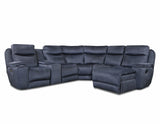 Showstopper 736-05P,46,80,84,80,79 Transitional Power Headrest Reclining Sectional with Storage Console [Made to Order - 2 Week Build Time]