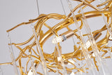 Bethel Gold Chandelier in Aluminum & Glass