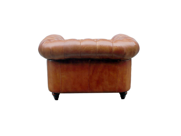 Pasargad Genuine Leather Chester Bay Tufted Chair CHAIR-3009-1-PASARGAD