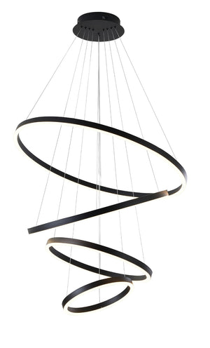 Bethel Matte Black LED Chandelier in Aluminum & Acrylic