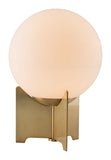 Zuo Modern Pearl Steel, Glass Modern Commercial Grade Table Lamp White, Brass Steel, Glass