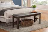 Alpine Furniture Emery Dining Bench, Walnut 2929-03 Walnut Rubberwood & Acacia Solids + MDF 48.5 x 14 x 19