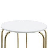 Sagebrook Home Contemporary Metal, Set of 2 -  22/28" End Tables, White/gld 16423 White Metal