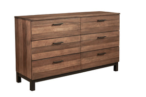Weston Dresser - Rustic Pine Finish, 6 Spacious Drawers & Felt Lining for Cozy Bedroom Storage
