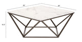 Zuo Modern Tintern Composite Stone, Steel Modern Commercial Grade Coffee Table White, Antique Brass Composite Stone, Steel