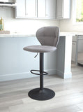 Zuo Modern Salem 100% Polyester, Plywood, Steel Modern Commercial Grade Barstool Gray, Black 100% Polyester, Plywood, Steel