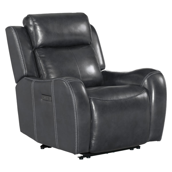 Intercon Wainwright Contemporary Dual-Power Recliner | Charcoal Gray WW-RC-140DPR-CGR-C WW-RC-140DPR-CGR-C