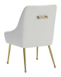 Zuo Modern Madelaine 100% Polyurethane, Plywood, Steel Modern Commercial Grade Dining Chair White, Gold 100% Polyurethane, Plywood, Steel