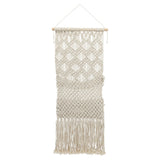 Sagebrook Home Contemporary Cotton, 32" Macrame 2-layered Wall Storage, Beige 16574-04 Ivory/beige Cotton