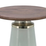 Sagebrook Home Contemporary Wooden Top, 18"h Nebular Side Table, Cream 16571-02 Cream Glass