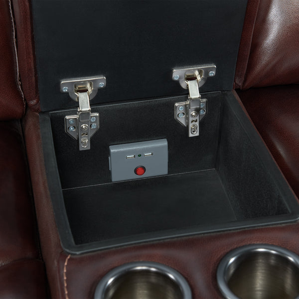 Intercon Wainwright Contemporary Dual-Power Loveseat | Reddish Brown WW-LS-276DPR-RBN-C WW-LS-276DPR-RBN-C