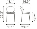 English Elm EE2687 100% Polyester, Plywood, Steel Modern Commercial Grade Dining Chair Set - Set of 2 Multicolor, Black 100% Polyester, Plywood, Steel