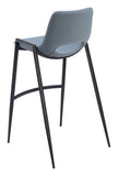 English Elm EE2703 100% Polyurethane, Plywood, Steel Modern Commercial Grade Bar Chair Set - Set of 2 Gray, Black 100% Polyurethane, Plywood, Steel