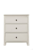 Alpine Furniture Baker 3 Drawer Small Chest, White 977-W-04 White Mahogany Solids & Veneer 32 x 18 x 36
