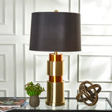 Sagebrook Home Glam Metal 32" Double Cylinder Tablelamp, Gold 50182 Gold Metal