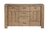 Alpine Furniture Seashore Sideboard, Antique Natural 8868-06 Sandblasted Antique Natural Acacia Solids and Acacia Veneer 58 x 18 x 35.5