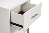Alpine Furniture Madelyn Two Drawer Nightstand 2010-02 White Mahogany Solids & Veneer 20 x 15 x 26