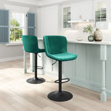 Zuo Modern Tarley 100% Polyester, Plywood, Steel Modern Commercial Grade Barstool Green, Black 100% Polyester, Plywood, Steel