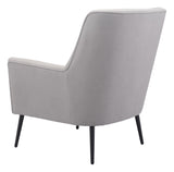 Zuo Modern Ontario 100% Polyester, Plywood, Steel Modern Commercial Grade Accent Chair Gray, Black 100% Polyester, Plywood, Steel