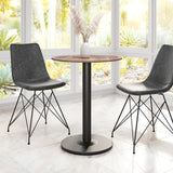 Zuo Modern Alto MDF, Steel Modern Commercial Grade Bistro Table Brown, Black MDF, Steel