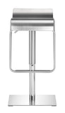 Zuo Modern Dazzer Stainless Steel Modern Commercial Grade Barstool Silver, Chrome Stainless Steel