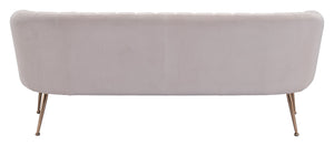 Zuo Modern Deco 100% Polyester, Plywood, Stainless Steel Modern Commercial Grade Sofa Beige, Gold 100% Polyester, Plywood, Stainless Steel