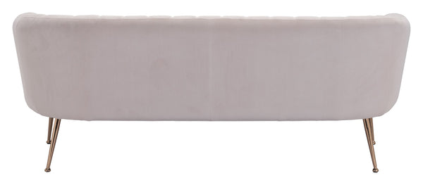 Zuo Modern Deco 100% Polyester, Plywood, Stainless Steel Modern Commercial Grade Sofa Beige, Gold 100% Polyester, Plywood, Stainless Steel