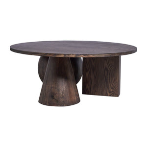 Sagebrook Home Contemporary Geometric Shaped Legs Coffee Table, Brown Kd 17098 Brown Oak Wood