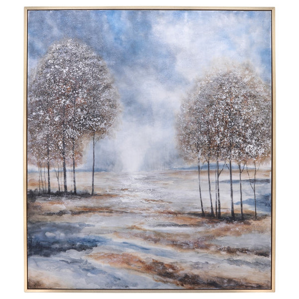 Sagebrook Home Contemporary 52x62 Handpainted Oil Canvas Forest, Multi 70139 Multi Polyester Canvas