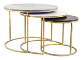 Franco Marble, MDF, Iron Modern Commercial Grade Nesting Coffee Table