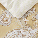 Madison Park Essentials Gracelyn Casual Paisley Print 9 Piece Comforter Set with Sheets Wheat King CS10-1318
