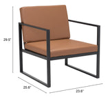 English Elm EE2762 100% Polyurethane, Plywood, Steel Modern Commercial Grade Arm Chair Brown, Black 100% Polyurethane, Plywood, Steel