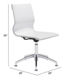 English Elm EE2609 100% Polyurethane, Plywood, Steel Modern Commercial Grade Conference Chair White, Silver 100% Polyurethane, Plywood, Steel