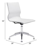 Zuo Modern Glider 100% Polyurethane, Plywood, Steel Modern Commercial Grade Conference Chair White, Silver 100% Polyurethane, Plywood, Steel