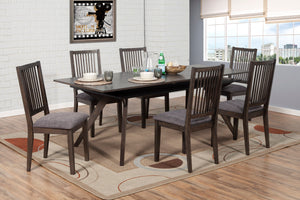 Alpine Furniture Lennox Rectangular Extension Dining Table, Dark Tobacco 5164-01 Dark Tobacco Rubberwood Solids & Mindy Veneer 35.5 x 71-87 x 30