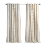 Imani Mid-Century 100% Window Curtain Panel with Lining in Ivory