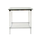 Orianna Acrylic and Tempered Glass Square Side Table