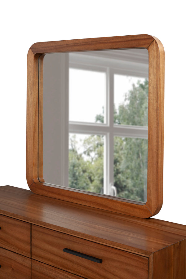 Nova Mirror in Honey Maple - Elegant Mahogany Design, Fully Assembled, Perfect for Your Dresser!