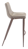 English Elm EE2647 100% Polyurethane, Plywood, Steel Modern Commercial Grade Bar Chair Set - Set of 2 Gray, Walnut 100% Polyurethane, Plywood, Steel