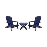 Malibu Outdoor 2 Seater Acacia Wood Chat Set, Navy Blue Noble House