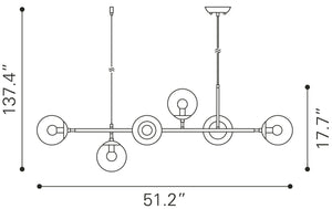 Zuo Modern Gisela Steel, Glass Modern Commercial Grade Ceiling Lamp Brass, Black Steel, Glass