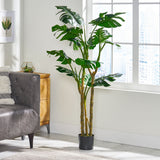 Stilwell 5' x 2.5' Artificial Monstera Tree, Green Noble House