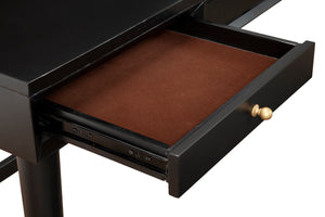 Alpine Furniture Flynn Large Desk, Black 966BLK-66 Black Mahogany Solids & Okoume Veneer 52 x 24 x 30.5