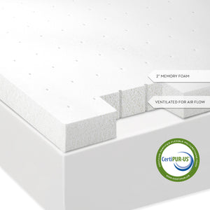 Malouf 2 Inch Memory Foam Mattress Topper IS20TX45MT