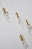 Bethel Brushed Gold Chandelier in Stainless Steel & Crystal